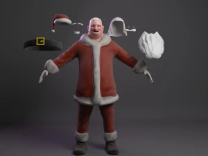 santa claus rigged low-poly 3D Model