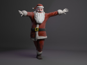 santa claus rigged low-poly 3D Model