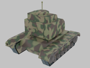 Military Tank Low poly Modelo 3D