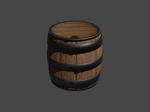 Wooden Barrel 3D Model
