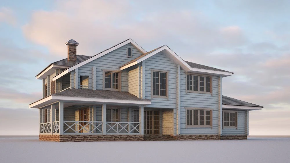 wooden house 3D Model .c4d .max .obj .3ds .fbx .stl .blend 