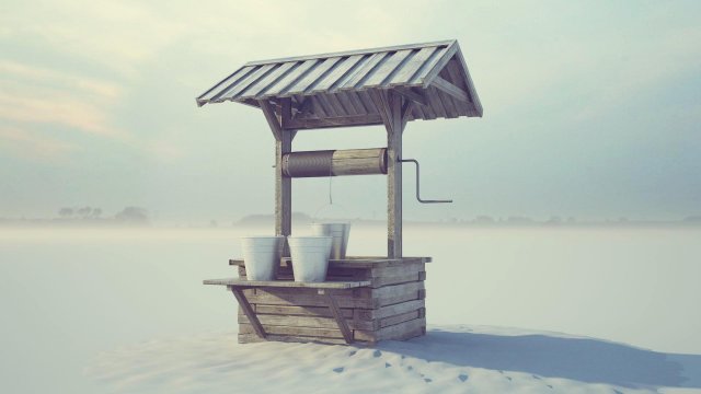 well with three buckets 3Dモデル .c4d .max .obj .3ds .fbx .stl .blend 