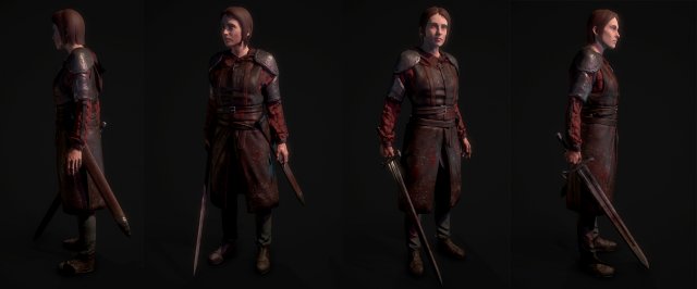 girl knight 3D-Modell .c4d .max .obj .3ds .fbx .stl .blend 