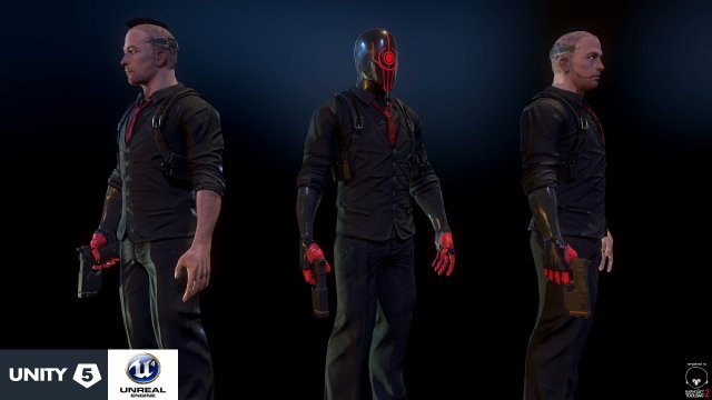 cyberpunk detective 3Dモデル .c4d .max .obj .3ds .fbx .stl .blend 