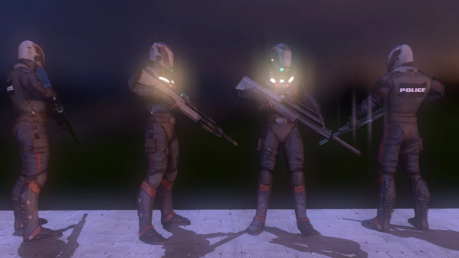 sci-fi police 3D Model .c4d .max .obj .3ds .fbx .stl .blend