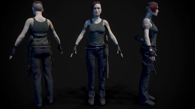 survivor girl model Modèle 3D .c4d .max .obj .3ds .fbx .stl .blend 