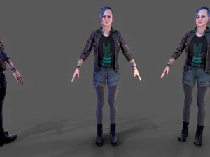 garota punk rock 1 Modelo 3D