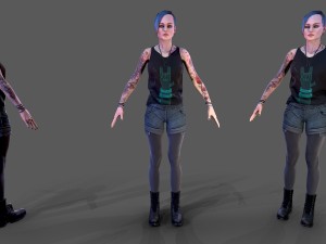 punk rock girl 1 3D Model