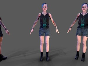 punk rock girl 1 3D Model