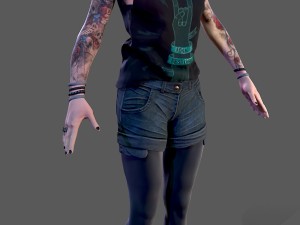 punk rock girl 1 3D Model