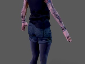 punk rock girl 1 3D Model
