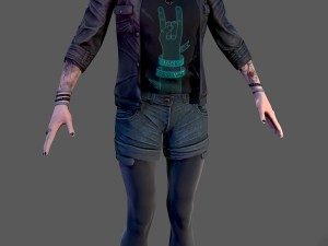punk rock girl 1 3D Model