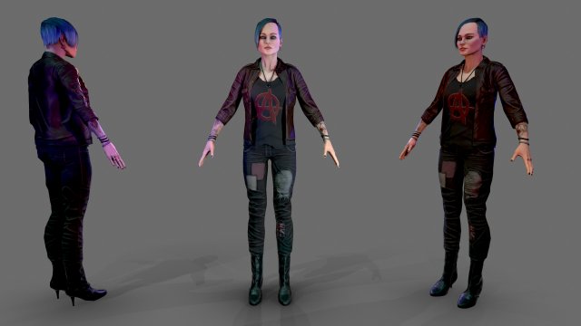 punk rock girl 2 3D मॉडल .c4d .max .obj .3ds .fbx .stl .blend
