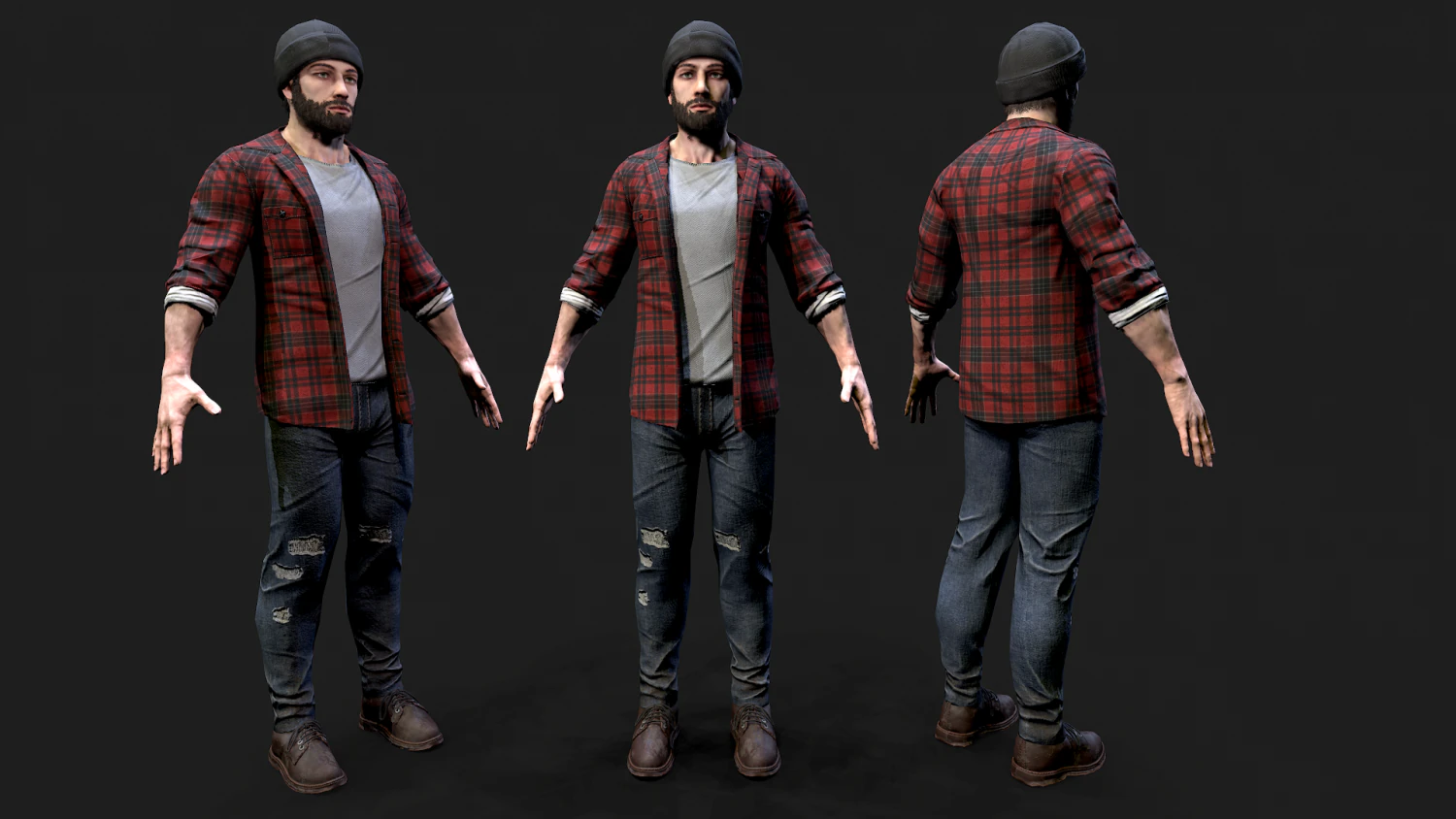 lumberjack 3D Model .c4d .max .obj .3ds .fbx .stl .blend 