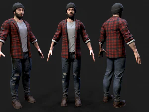 木こり 3Dモデル