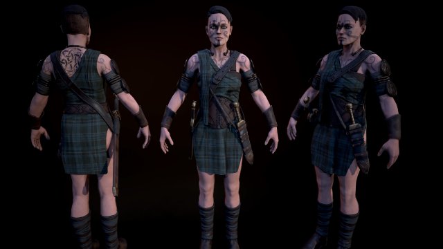 celtic warrior 3D-Modell .c4d .max .obj .3ds .fbx .stl .blend 