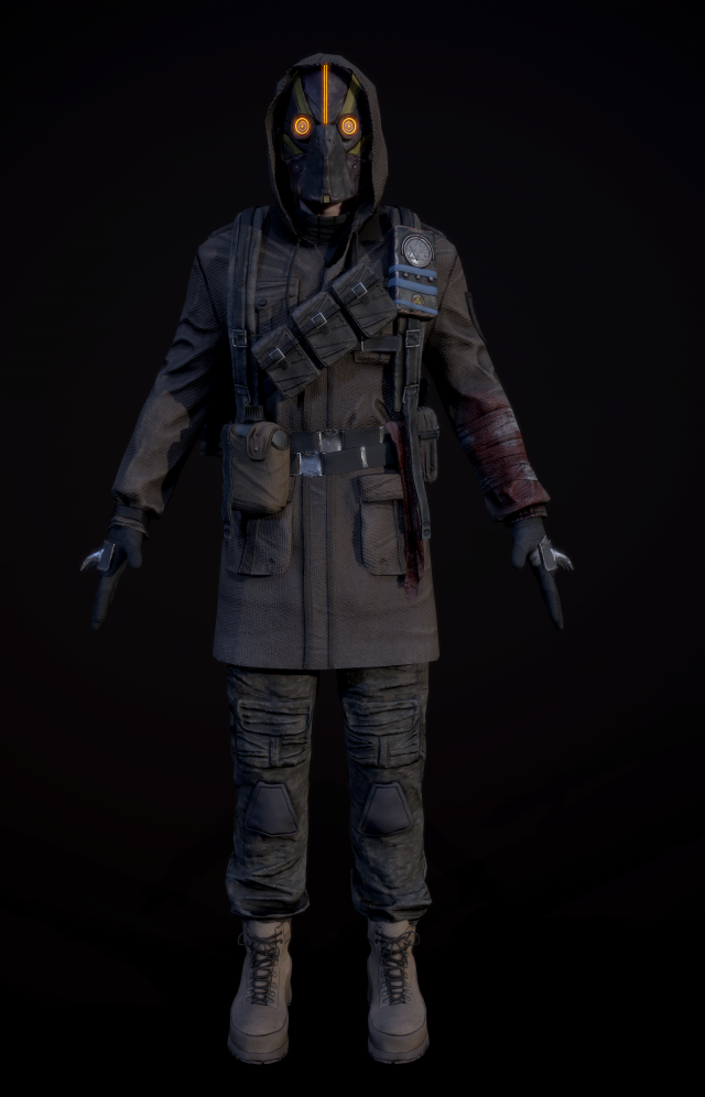 post apocalyptic guy 3D Model .c4d .max .obj .3ds .fbx .stl .blend 