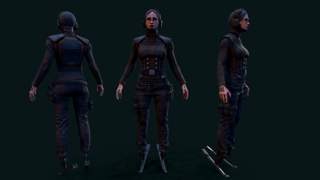 Cyberpunk Girl 3D Model .c4d .max .obj .3ds .fbx .stl .blend 