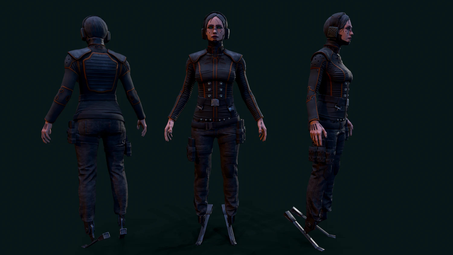 Cyberpunk Girl 3D Model .c4d .max .obj .3ds .fbx .stl .blend 