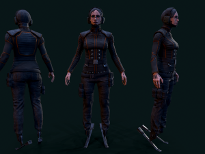 Cyberpunk Girl 3D मॉडल