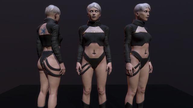 Cyberpunk Girl Modello 3D .c4d .max .obj .3ds .fbx .stl .blend 