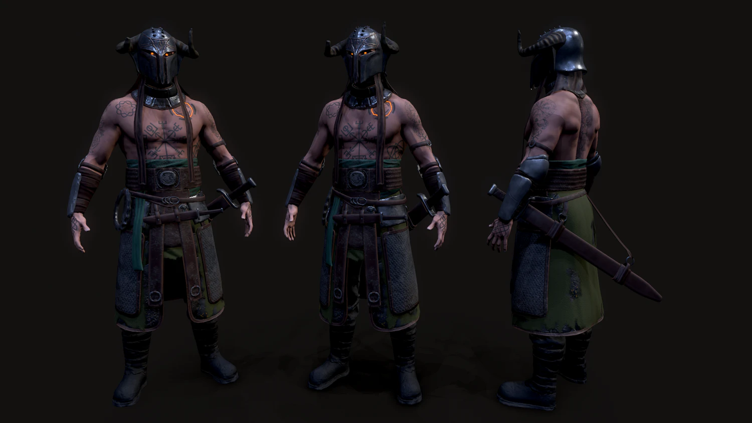 Hell Viking 3D Model .c4d .max .obj .3ds .fbx .stl .blend