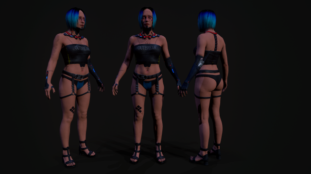 3D Cyberpunk Girl Model 3D .c4d .max .obj .3ds .fbx .stl .blend 