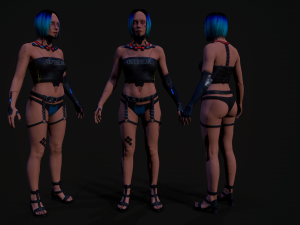 3D Cyberpunk Girl 3D Модель