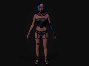 3D Cyberpunk Girl Model 3D