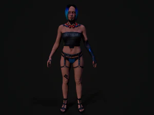 3D Cyberpunk Girl 3D Model