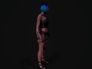 3D Cyberpunk Girl 3D Model