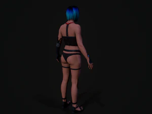 3D Cyberpunk Girl 3D Model