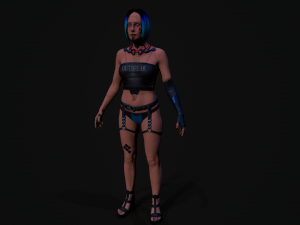 3D Cyberpunk Girl Model 3D