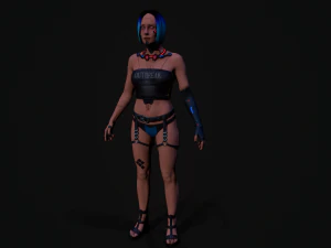 3D Cyberpunk Girl 3D Model