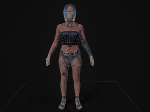 3D Cyberpunk Girl 3D Model