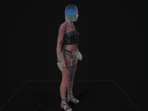 3D Cyberpunk Girl 3D Model