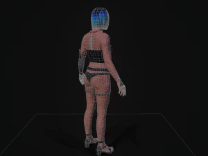 3D Cyberpunk Girl 3D Model
