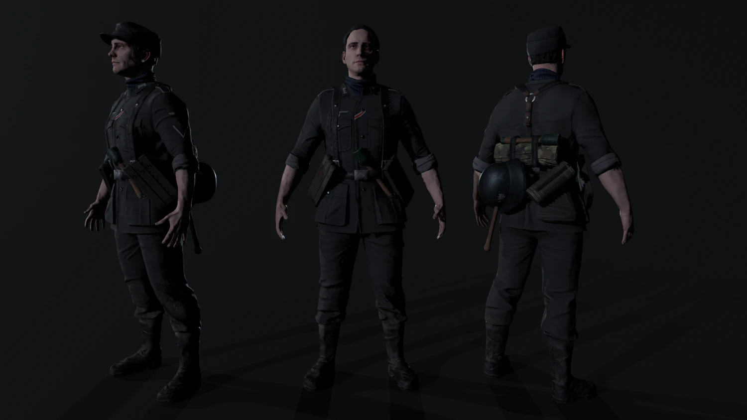 Wehrmacht soldier 2 3D Model .c4d .max .obj .3ds .fbx .stl .blend
