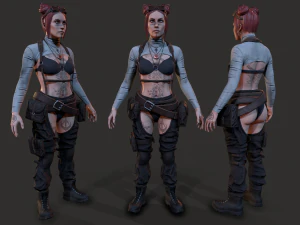 Wasteland Girl 3D Model