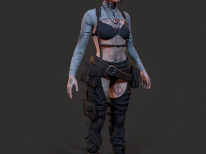 Wasteland Girl 3D Model