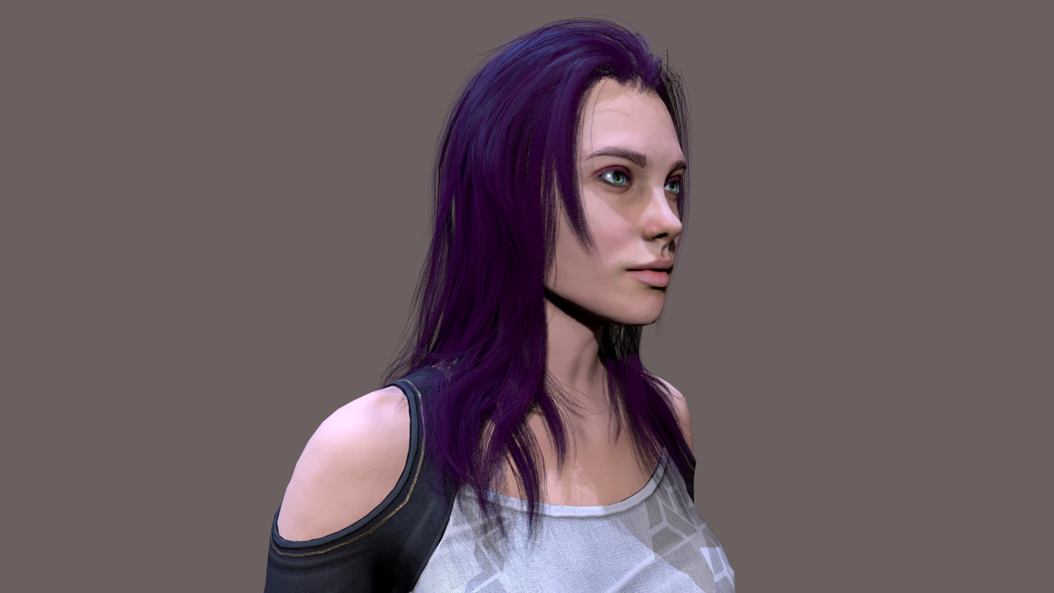 Cyberpunk lady 3D Model .c4d .max .obj .3ds .fbx .stl .blend
