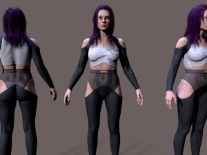 Cyberpunk lady 3D Model