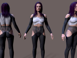 Cyberpunk lady 3D Model