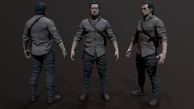 Zombie Apocalypse Survivor Model 3D .c4d .max .obj .3ds .fbx .stl .blend 
