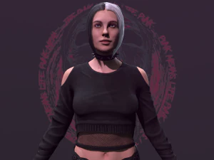 Punk Girl 3D Model