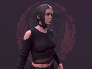 Punk Girl 3D Model