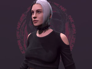 Punk Girl 3D Model