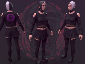 Punk Girl 3D Model