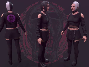 Punk Girl 3D Model