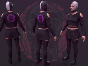 Punk Girl 3D Model